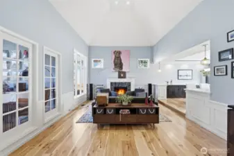 Soaring ceilings make this room feel grand.