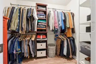 Walk in closet in primary bedroom