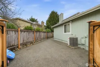 Ample side storage on side of the house