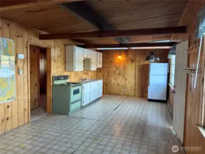 Open plan living/dining/kitchen.