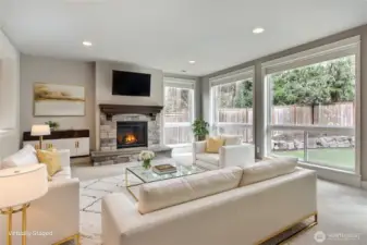 Family room- virtually staged