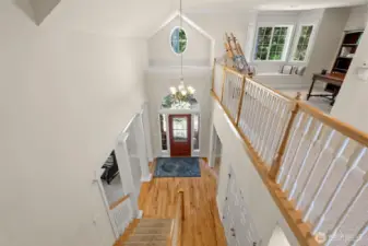 Vaulted ceilings, loft at top of stairs