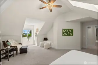 this bedroom has a view and could be turned into a 2nd primary bedroom suite