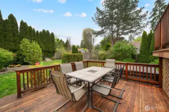 Lower deck space offers plenty of room for an outdoor dinning space while you enjoy your private backyard.