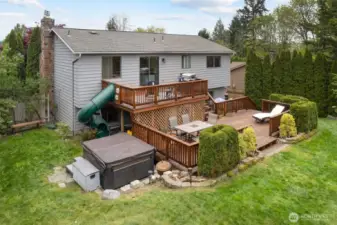 View of your two story deck and outdoor entertaining space.