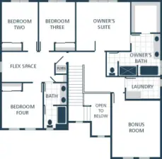 Image is a rendering. Photographs are for illustrative purposes only. Features, finishes, interior/exterior colors, landscaping and floorplan shown may vary from actual homes built.
