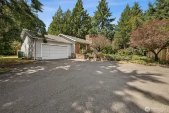 Two car garage and plenty of extra parking.