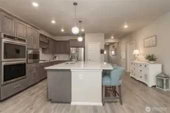 Extra wide chef's island great for entertaining family and friends