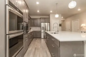 All Frigidaire Gallery stainless steel appliances including double ovens, built-in microwave and dishwasher. Fridge is going with seller.