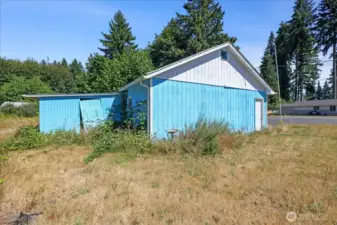 View of rear/side of detached garage.