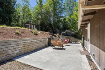 Amazing outside space for entertaining and summer fun. Additional electrical outlets for RV and utilities were put in place at the back corner of the home.