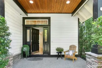The generous covered  front porch in ready to greet your guests or offer you a place to take in the morning or evening with your favorite beverage.