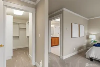 Primary walk-in closet.
