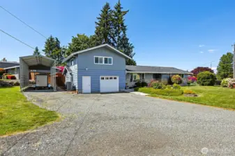 Lots of extra parking and a flat level lot.