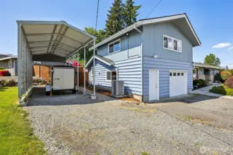 RV carport & the heat pump provides A/C!