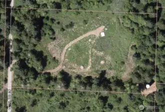 2023 Overhead - Interior has cleared building site but privacy is maintained with screening trees along the property lines.