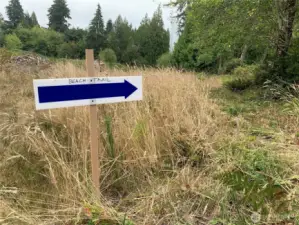 This trail leads to the water tower and easement to the beach.