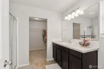 Primary Bathroom with Walk-in Closet & Dressing Area