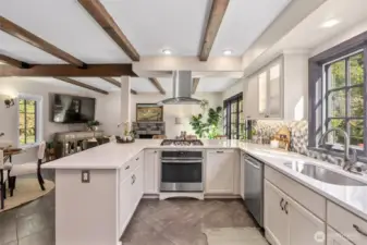 Centrally located in the heart of the home with adjacent dining and family room.