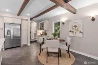 Lots of room to gather around in the dining room