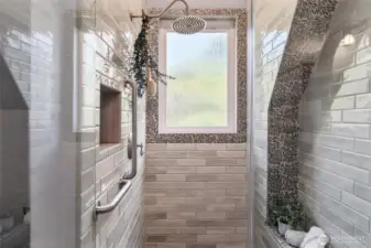 Luxurious walk in shower