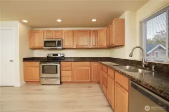 Kitchen with tons of cabinets and pantry