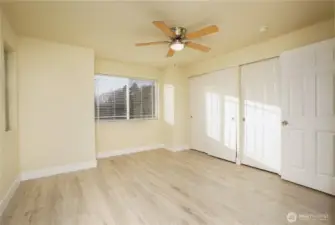upstairs bedroom w/ double closets for extra storage