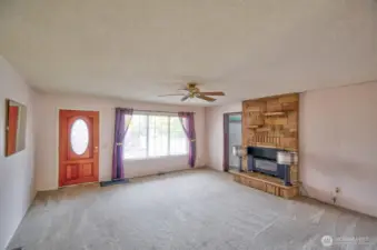 View of living room from the dining area
