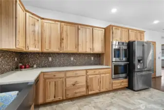 Dual ovens with a premium refrigerator.