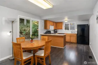 Kitchen with eating space on bar plus a full dinning room