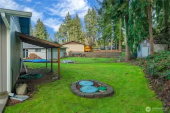Fully fenced yard, ready for pets.