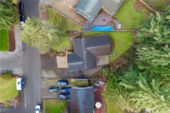 Arial view of property.