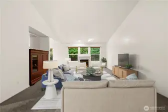 Virtually staged living room