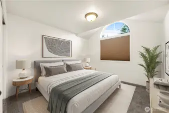 Virtually staged bedroom