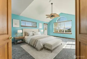 Virtually Staged Primary suite