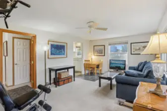 Spacious dining room with big windows!