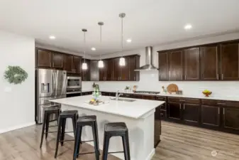 Quartz counters and oversized island