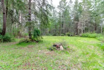 Back of property  Partially fenced