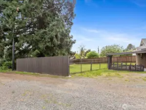 Back yard with gates closed