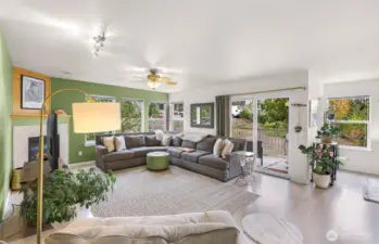 Spacious living room with plenty of room for entertaining guests.