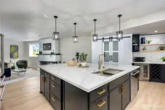 Incredibly large kitchen.