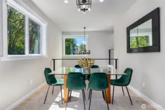 Holiday meals will be fun in this open dining area.