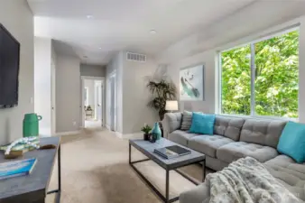 Media room on main level of home.