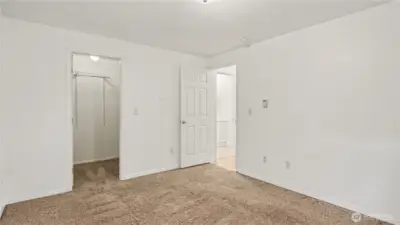 Spacious primary with plenty of light and sizable closet.