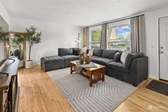 Spacious living room welcomes you home!