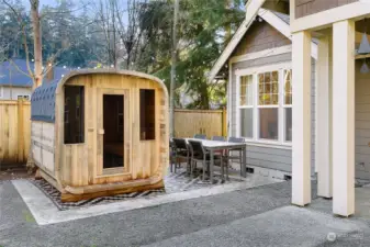 Installed in fall 2024, this home comes with a sauna, perfect for warming up on cold PNW days.