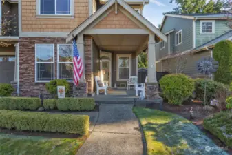 Inviting covered front porch.