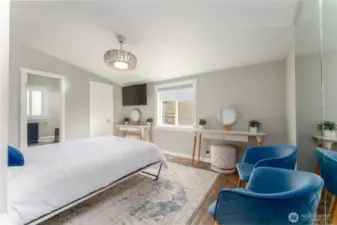 Primary suite with bathroom.