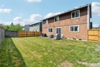 Backyard fully fenced