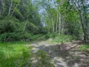 As you come up the hill, the two cement blocks indicate the start of Lot 1
